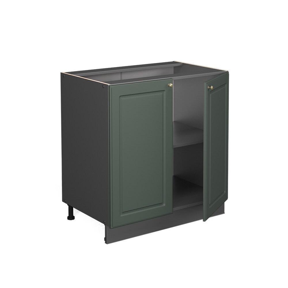Vicco Unterschrank Küchenschrank Küchenmöbel Fame-Line Anthrazit Grün-Gold Landhaus 80 cm Küche Einbauküche Drehtür Einlegeboden Blende Küchenzeile