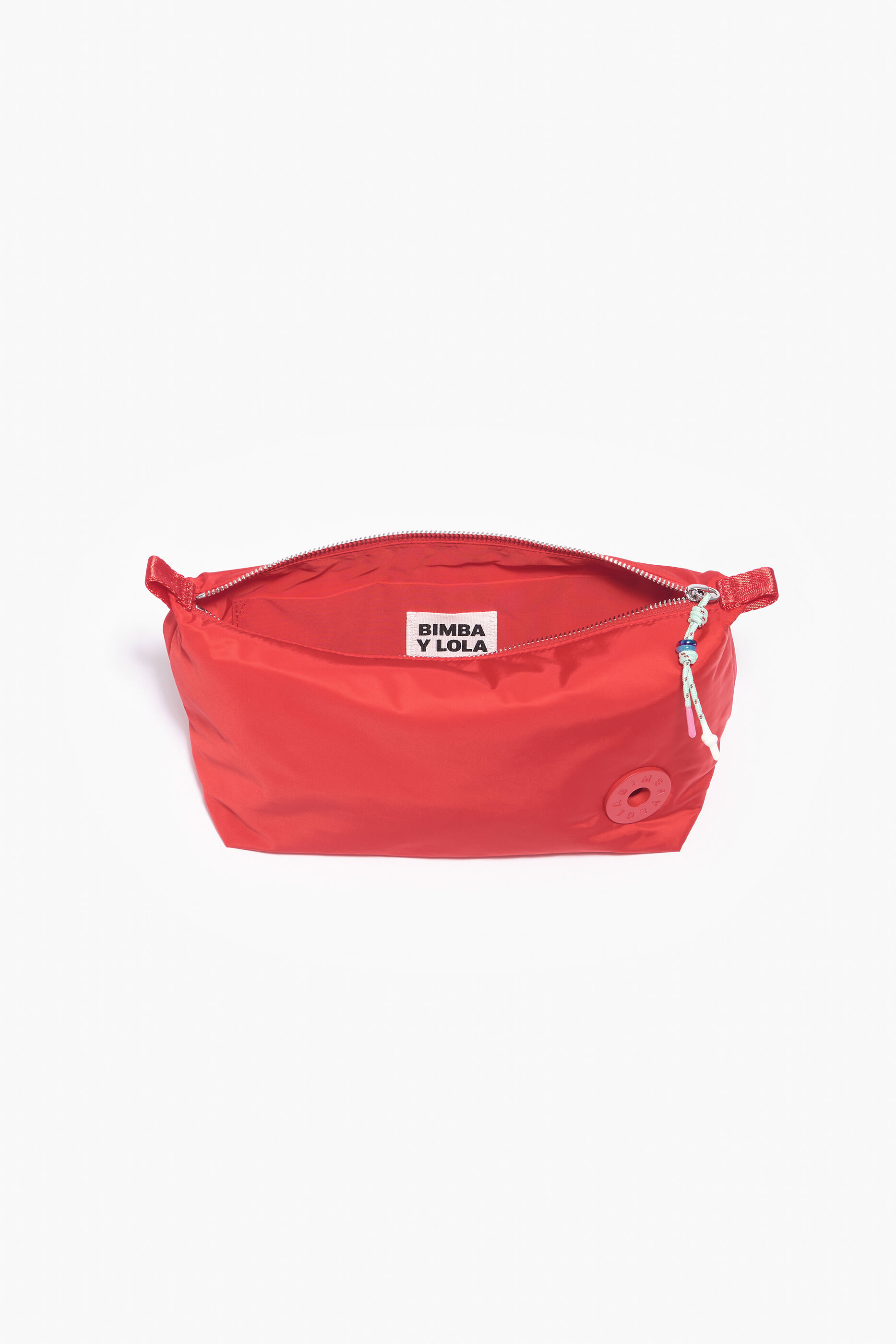 Nécessaire trapezoidal tamanho G em nylon cor tomate