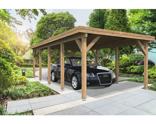 Enkele carport Palmako Karl 23,1 m² 360 x 762 cm dompelgegrond bruin