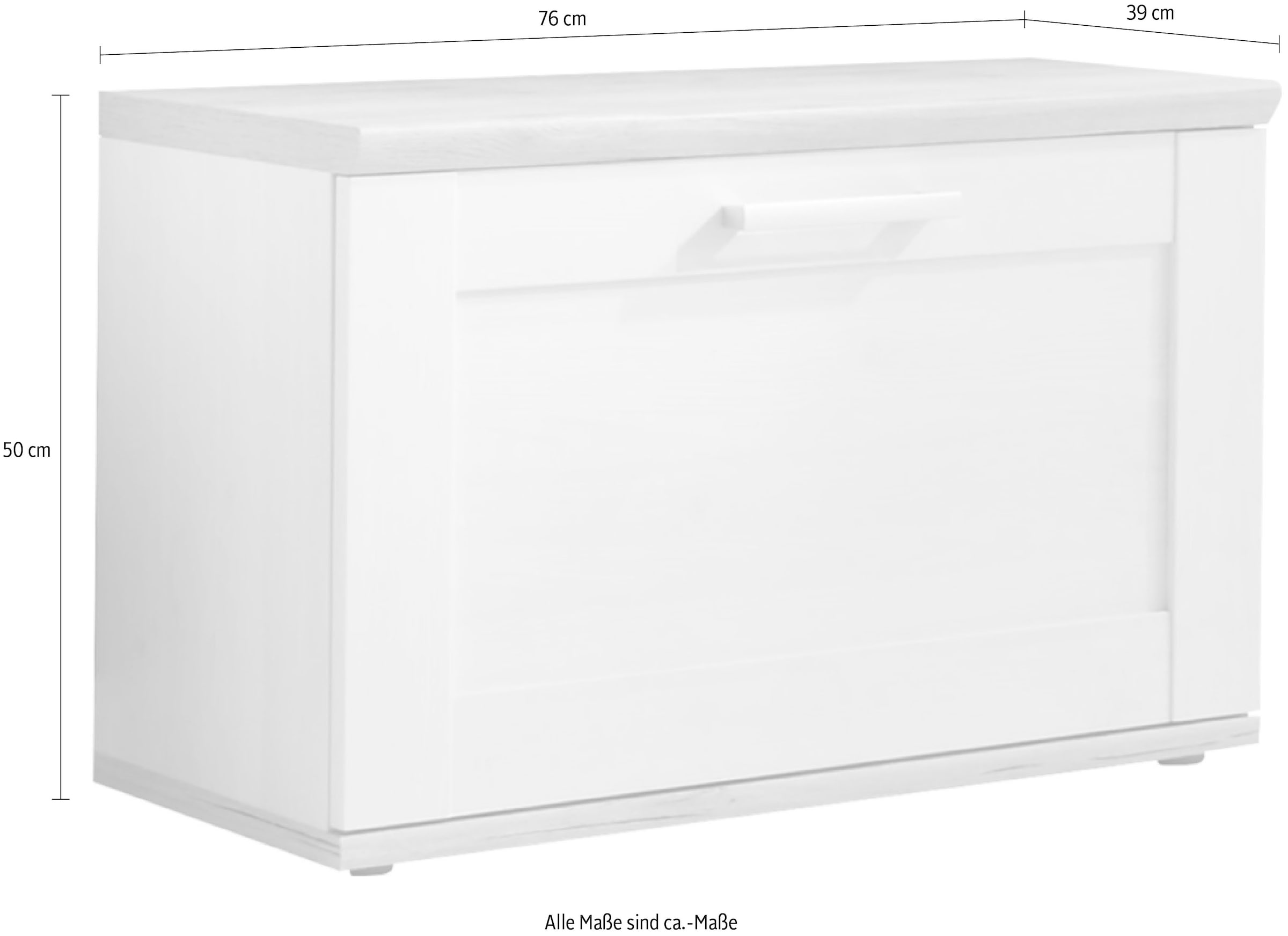 HBZ Schuhbank »Romance Landhaustil, BxHxT 76x50x39 cm« 1 Stk. tlg. Mit 1 Klappe und 2 Einlegeböden