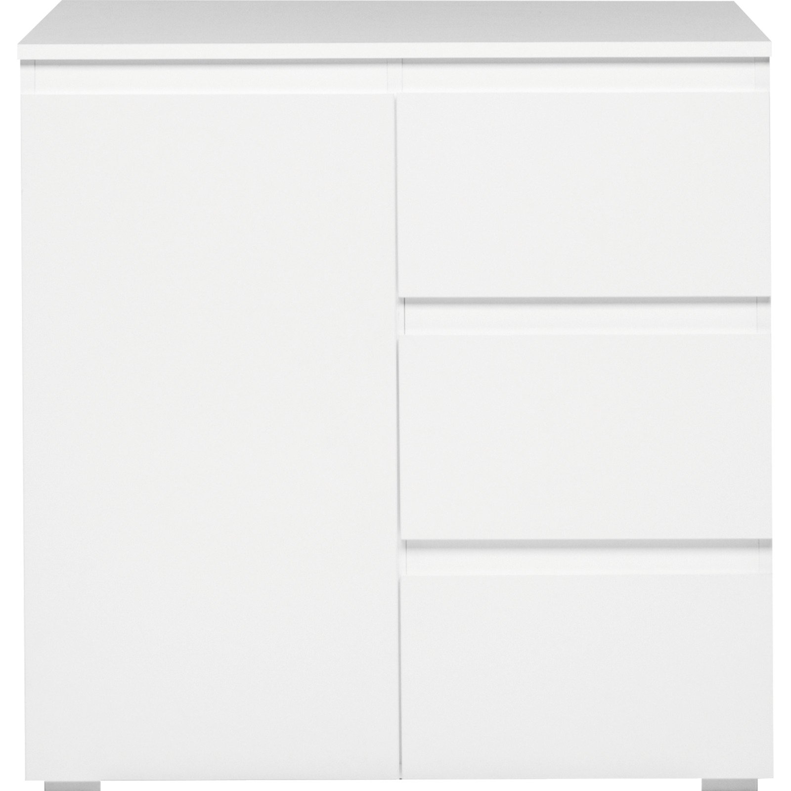Kommode Shark Dekor weiss matt 80 x 80 x 40 cm