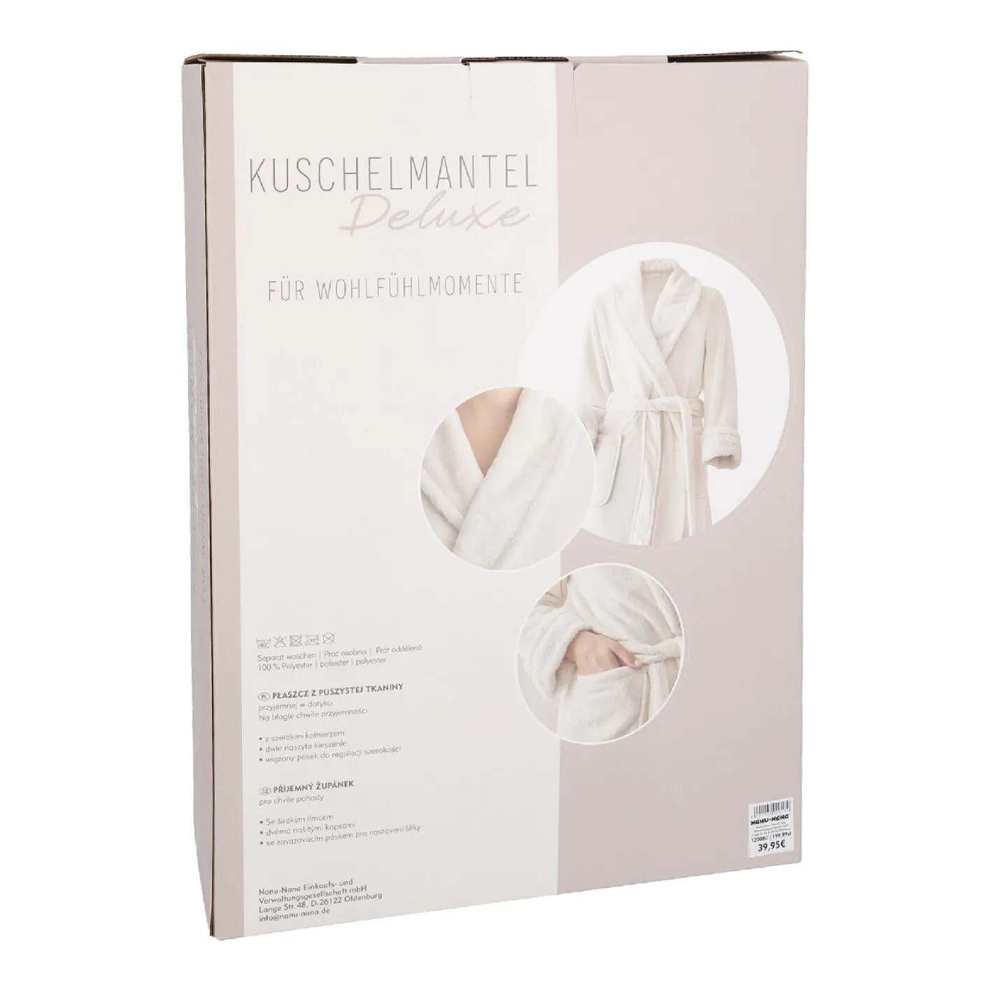 Bademantel Flausch, creme, L/XL