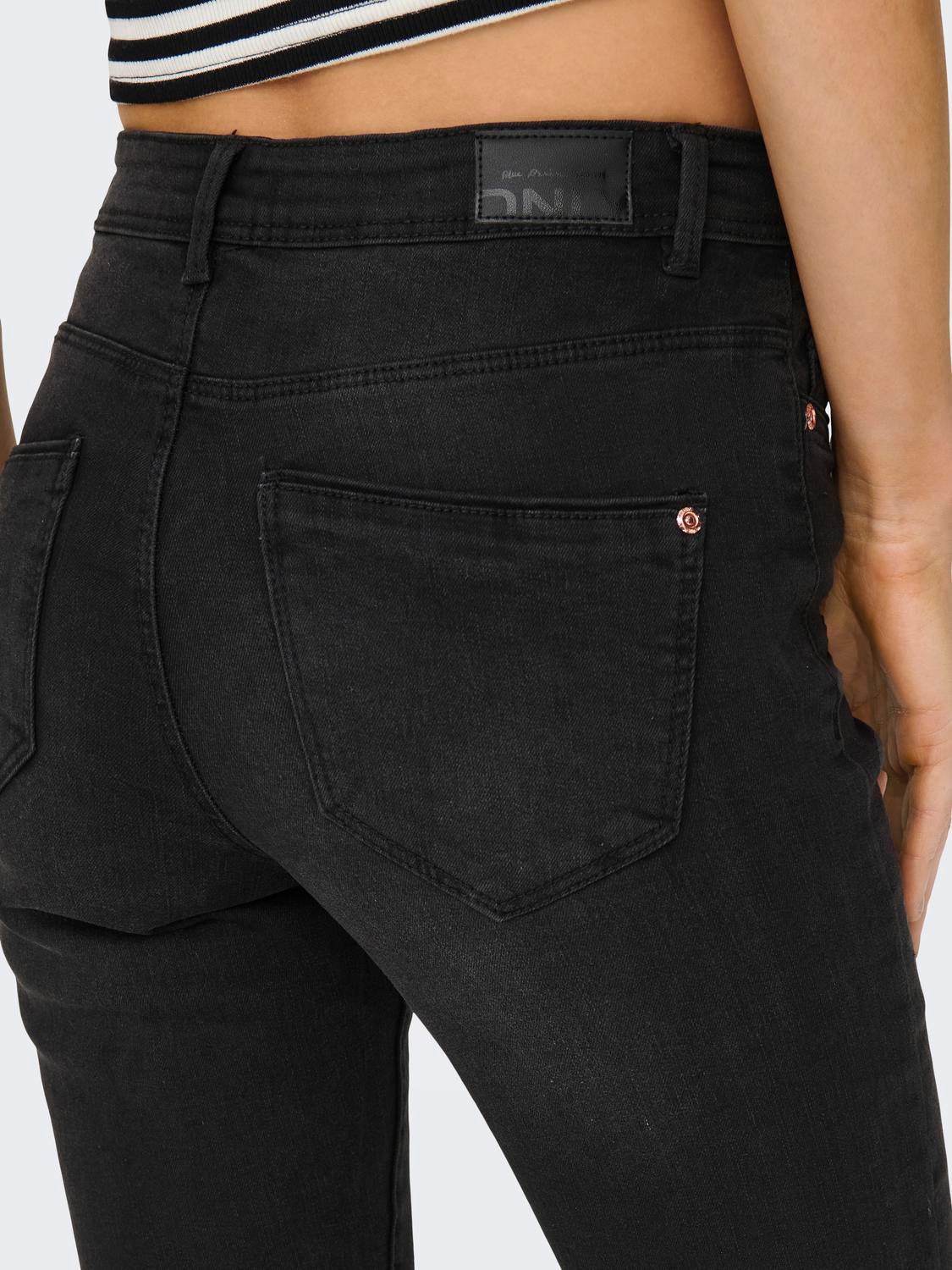 ONLWAUW Mittlere Taille Skinny Fit Jeans Washed Black