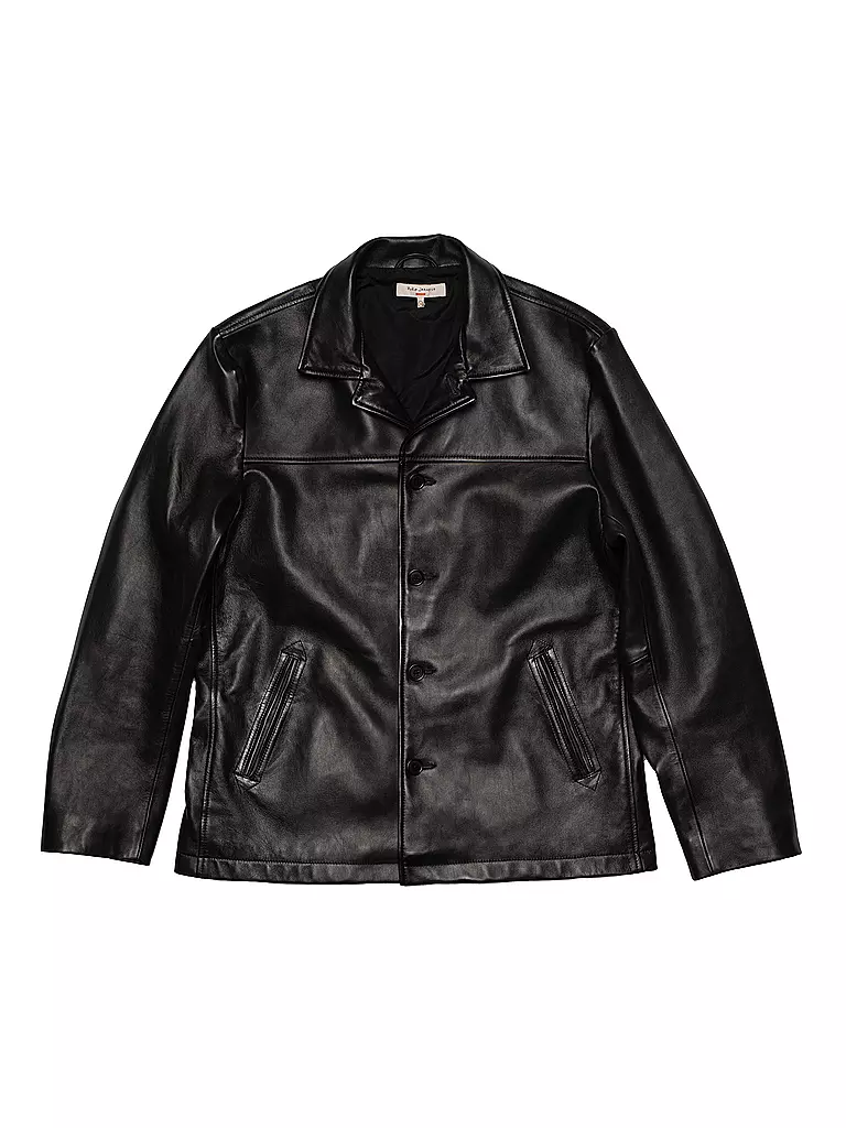 NUDIE JEANS Lederjacke schwarz