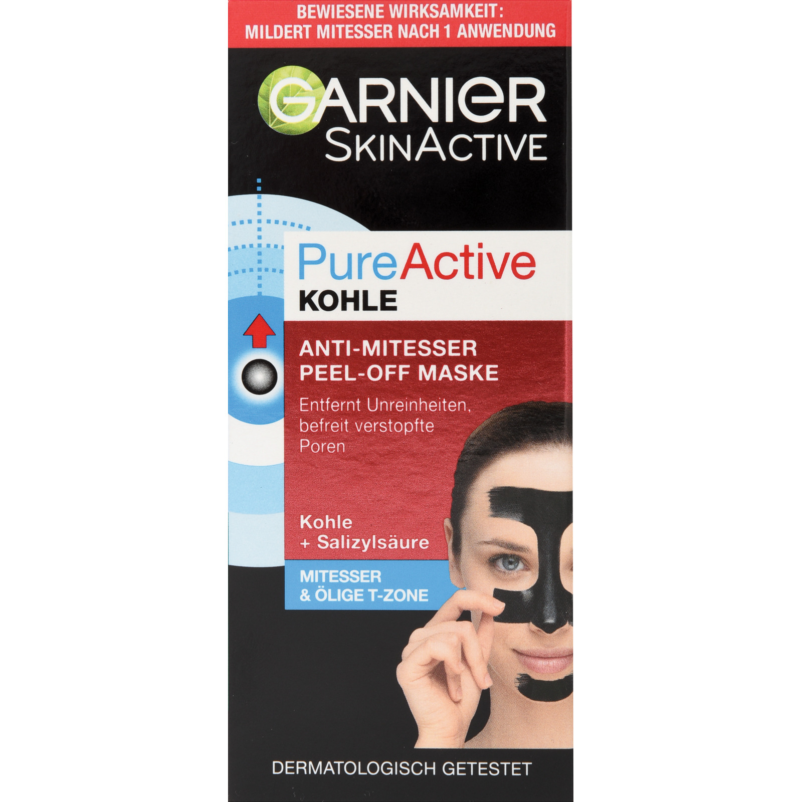 Garnier SkinActive PureActive Kohle Anti-Mitesser Peel-Off Maske 50 ml
