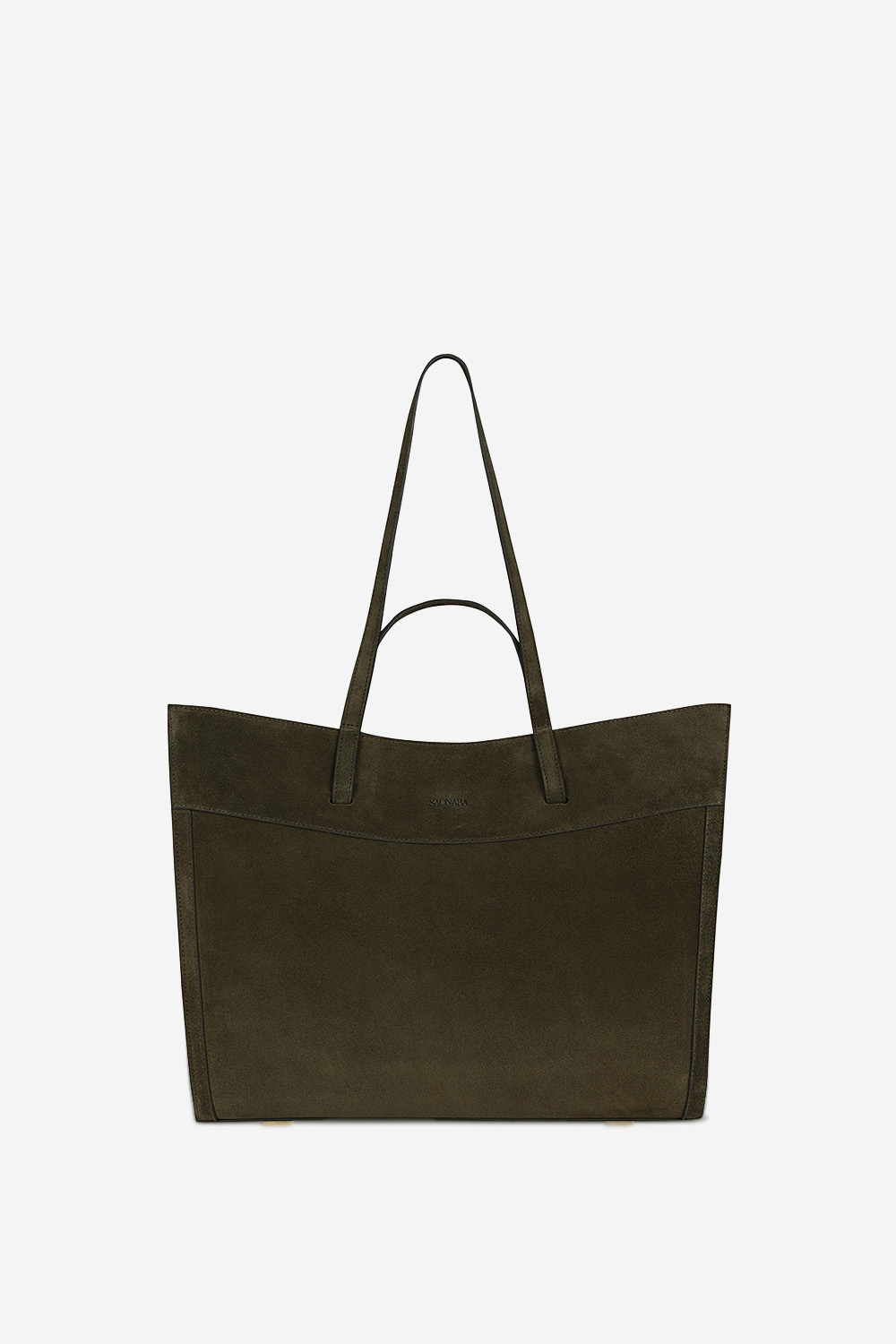 Shopping suede shoulder bag
