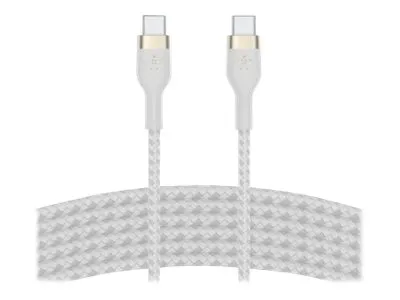 Belkin BoostCharge - USB-kabel - 24 pin USB-C (han) til 24 pin USB-C (han) - 3 m - hvid