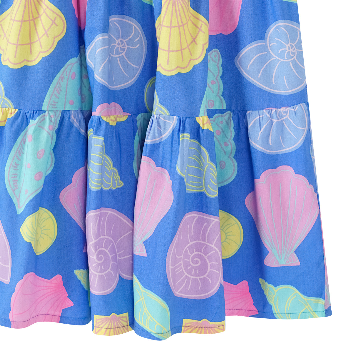 Topolino Mädchen Kleid mit bunten Muscheln blau / bunt