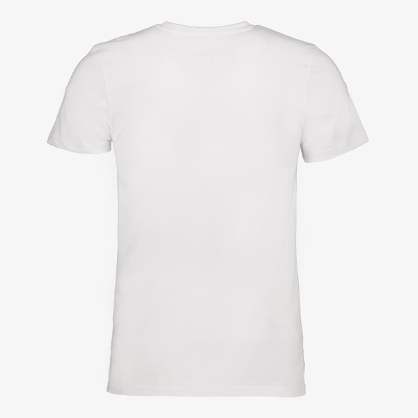 Unsigned heren T-shirt wit katoen V-hals
