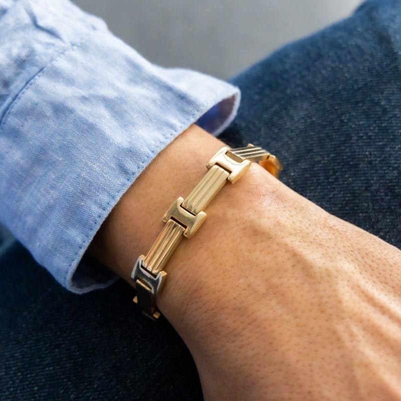 Bracelet pour Homme Acier Doré