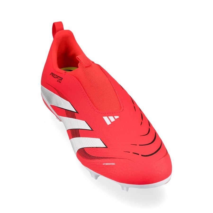 adidas Predator League Laceless FG/AG Pure Victory - Lucid Red/Blanc/Noir Enfant
