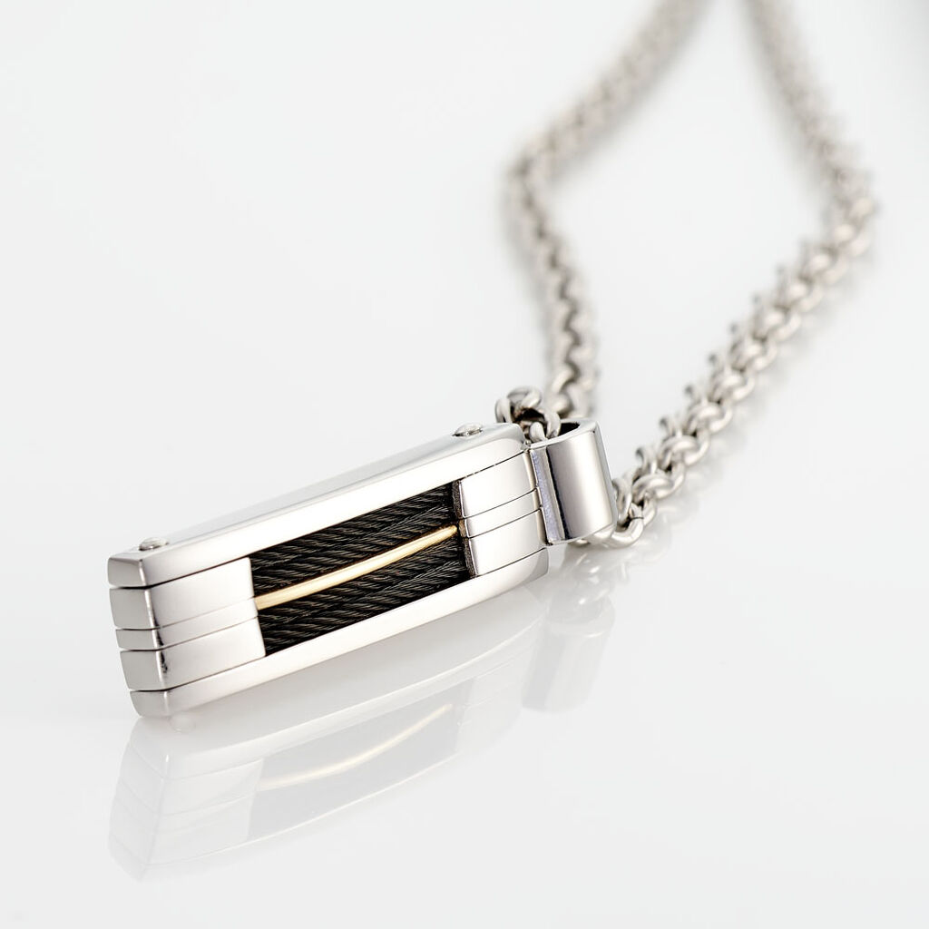 Collier Charlie-rose Acier Blanc