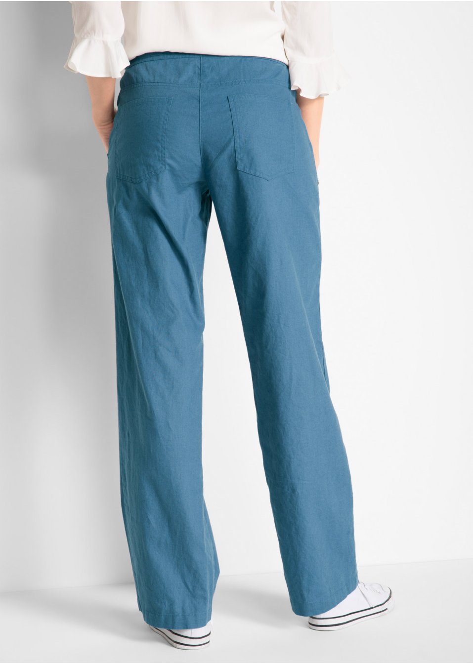 Pantalon large en lin majoritaire