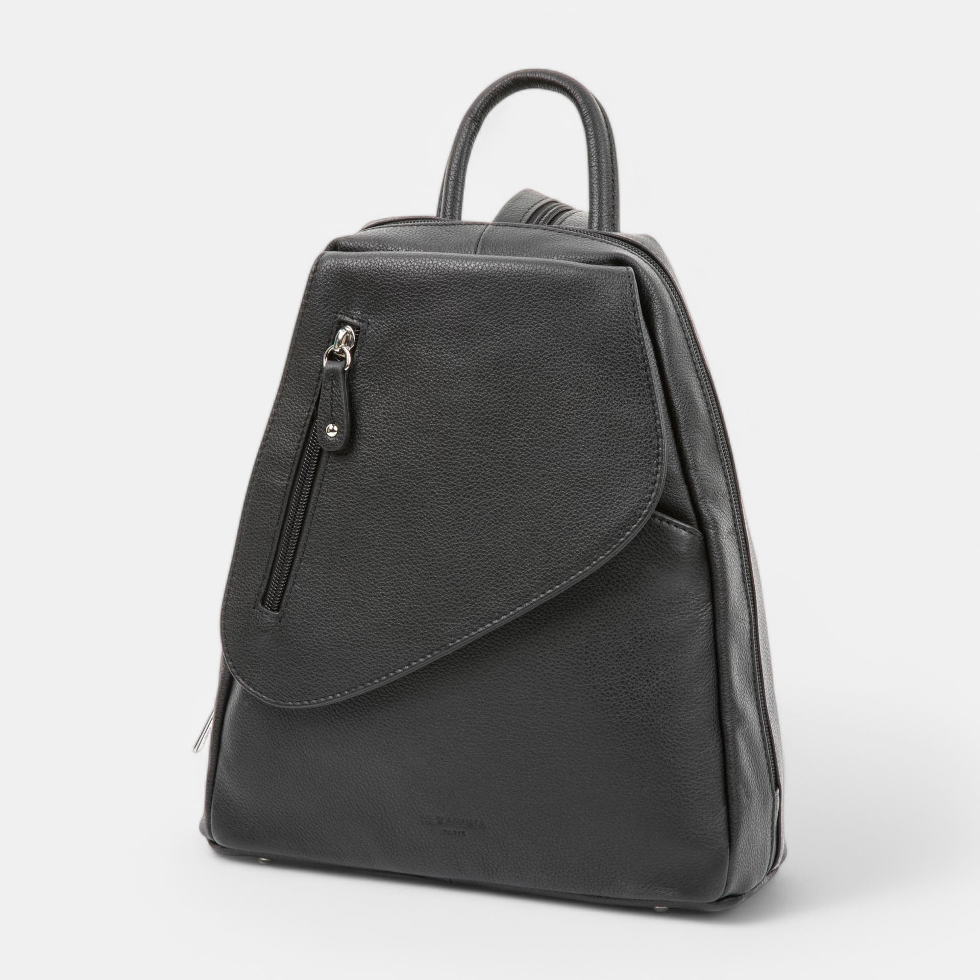 Sac à dos en cuir noir