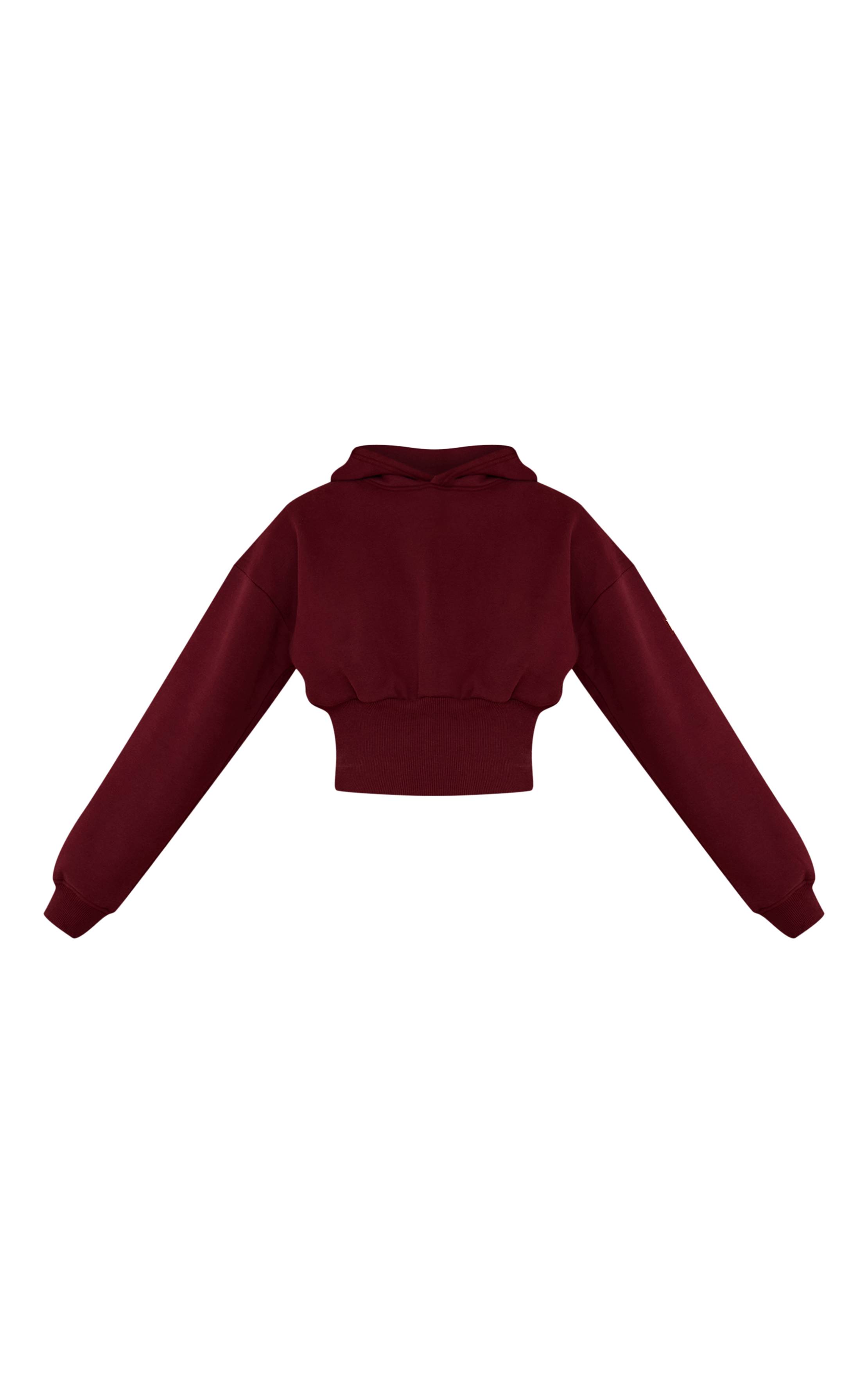 Rouge Vin Sweat À Casynthétiqueche Court Taille Cintrée Avec Languette Plt
