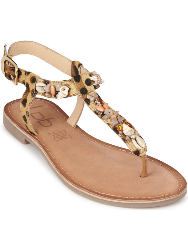 Tongs Cuir Léopard Badria- Les Petites Bombes