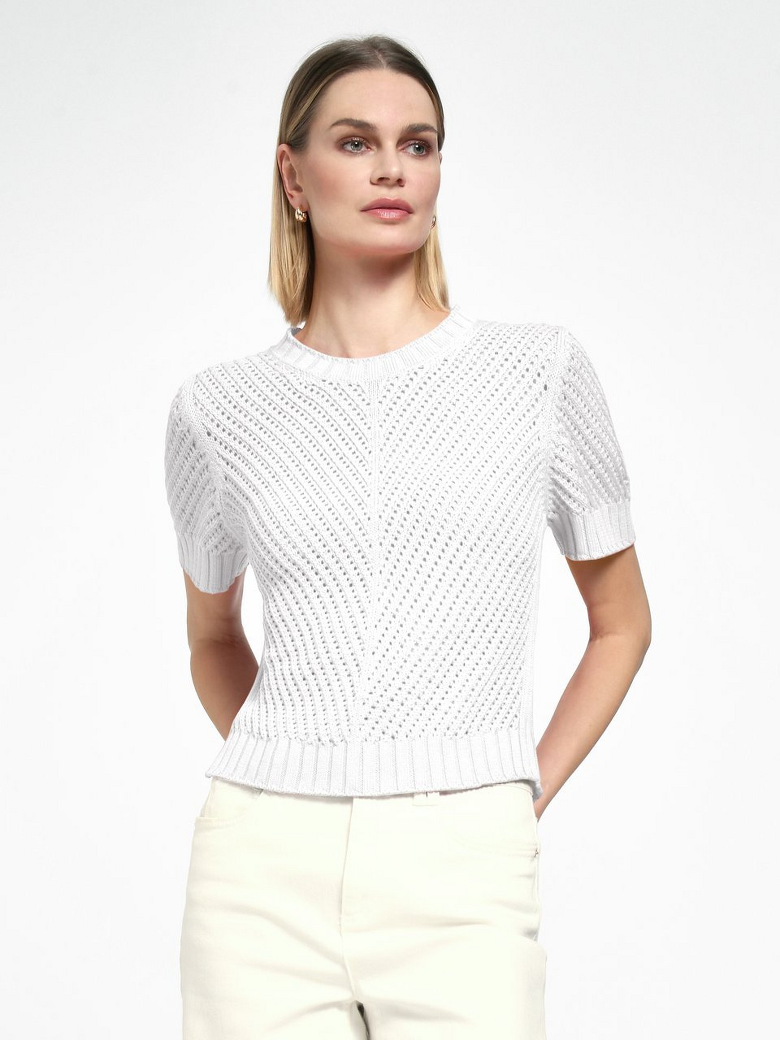 Rundhals-Pullover mit 1/2-Arm