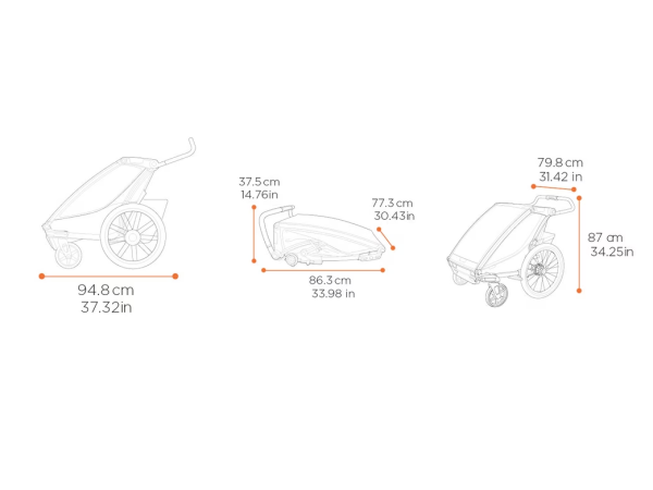 Thule Chariot Sport 2 Double Multisport Cykelanhænger, Black