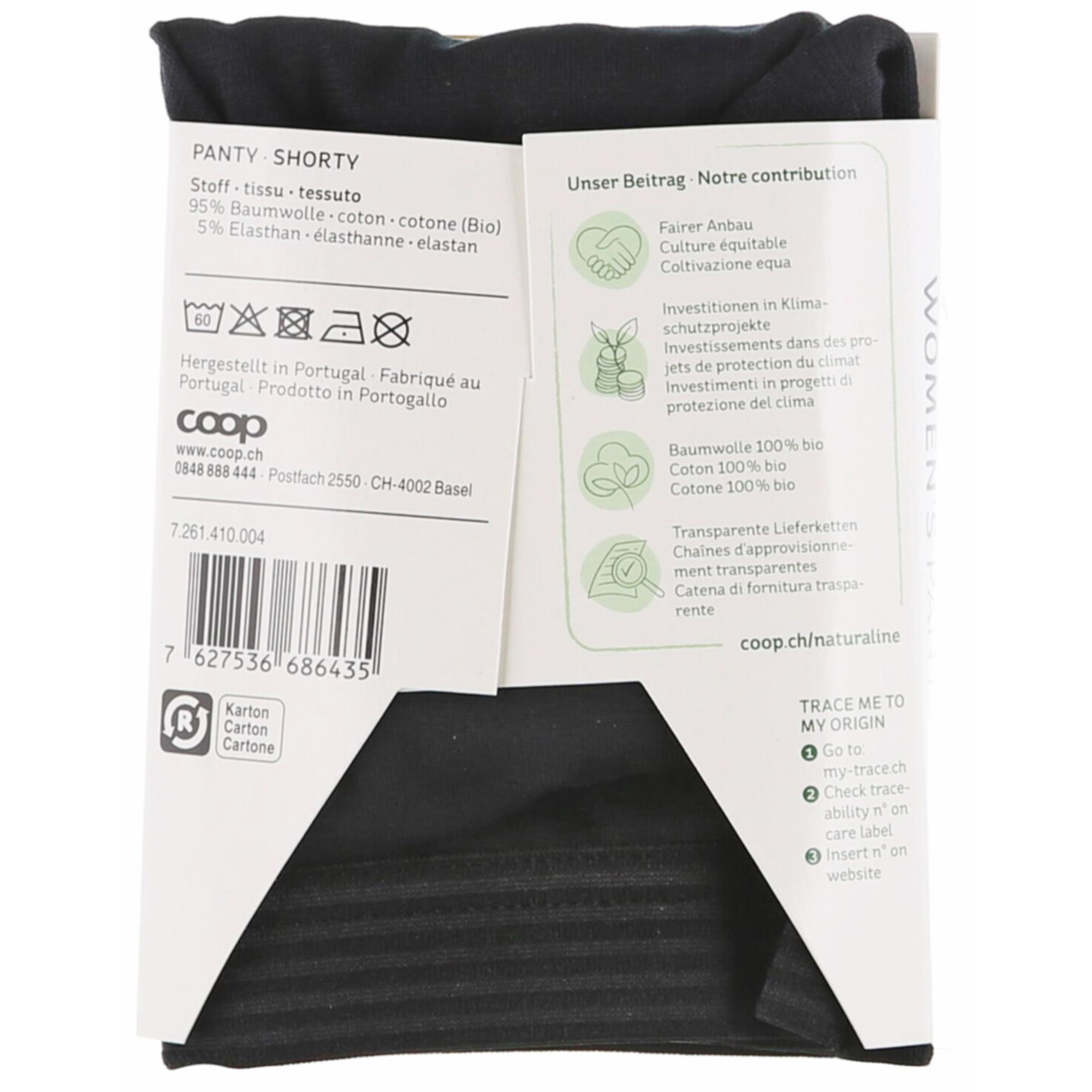 Naturaline Textil Damen Panty schwarz XL