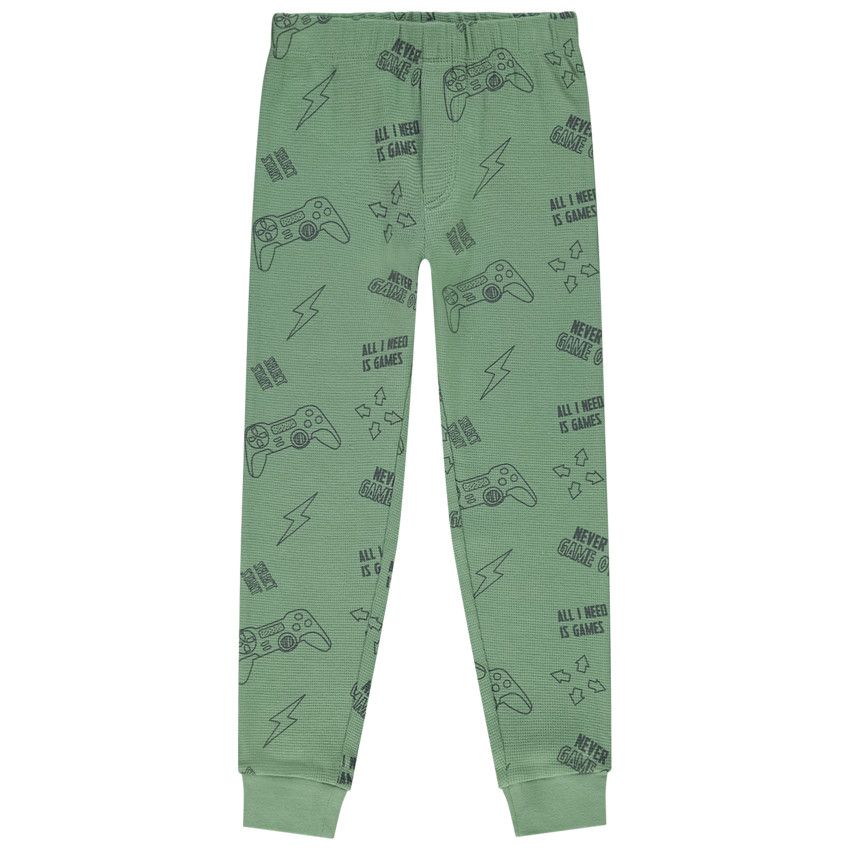 Pyjama 2 pièces imprimé jeux vidéo pour garçon - Vert