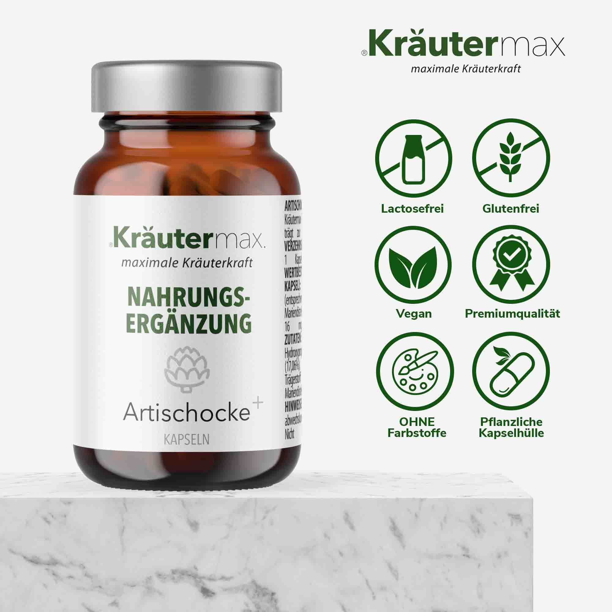 Kräutermax Artischocke plus Mariendistel und Curcuma Kapseln