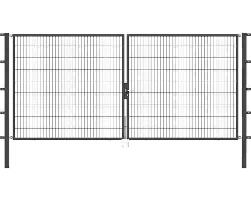 ALBERTS Flexo 400 x 180 cm dubbele poort met metalen gaas, inclusief palen van 8 x 8 cm, antraciet