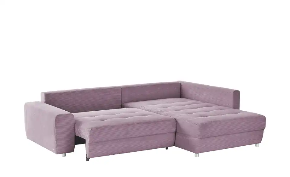 Ecksofa Arissa de Luxe Lila/Violett rechts Cordstoff
