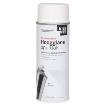 KARWEI spuitlak hoogglans RAL 9016 wit 400 ml