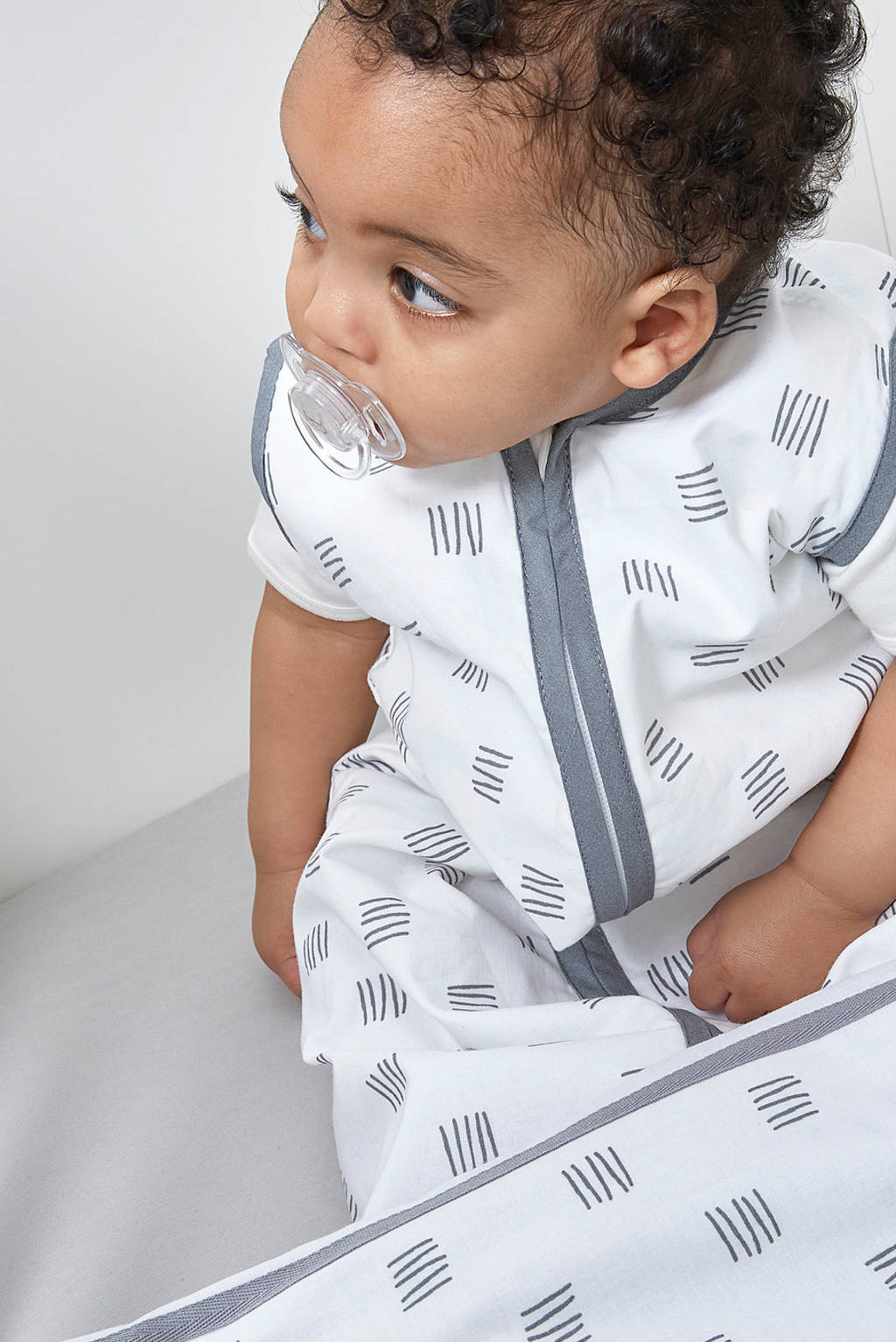 baby ledikantlaken 100x150 cm block stripe grijs