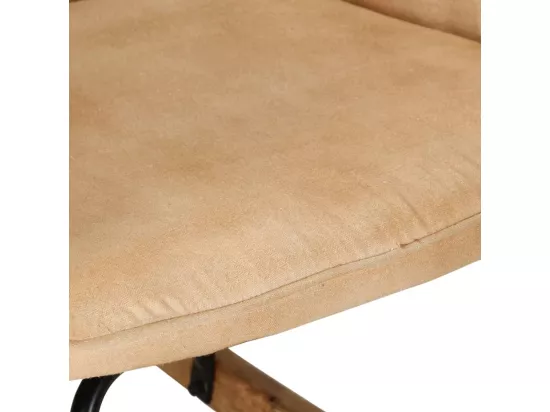Chaise à bascule avec repose-pied Crème vintage Toile