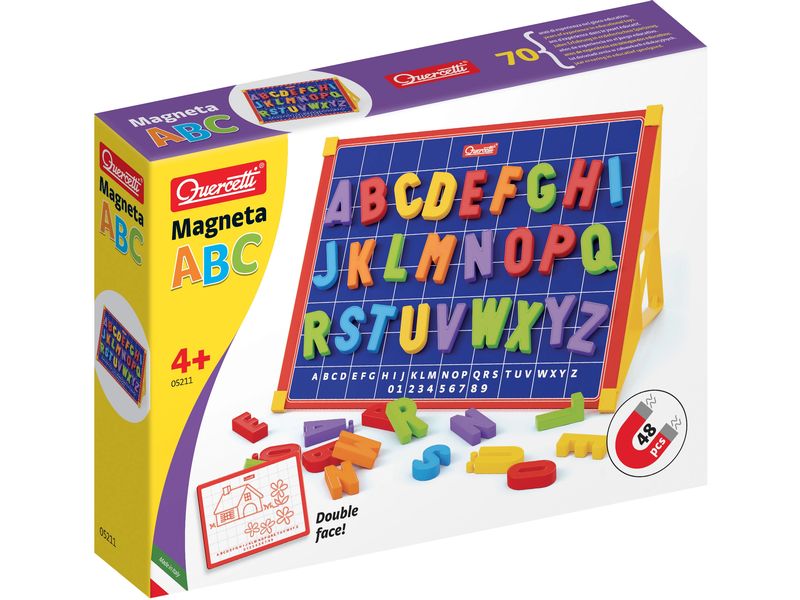 Quercetti Magnetische Buchstaben mit Tafel Lernspielzeug für Kinder