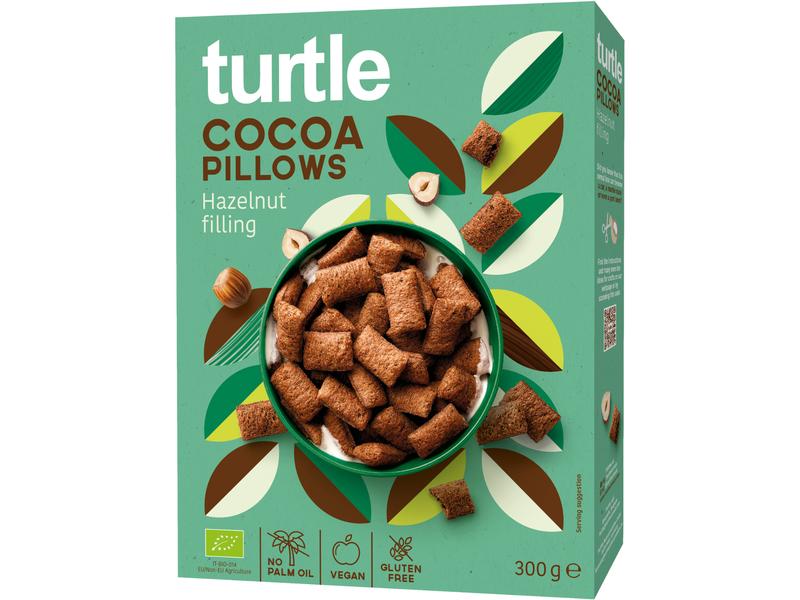 turtle Cerealien Bio Cocoa pillows with hazelnut filling 30 Knusprige Cerealien-Kissen fürs Frühstück