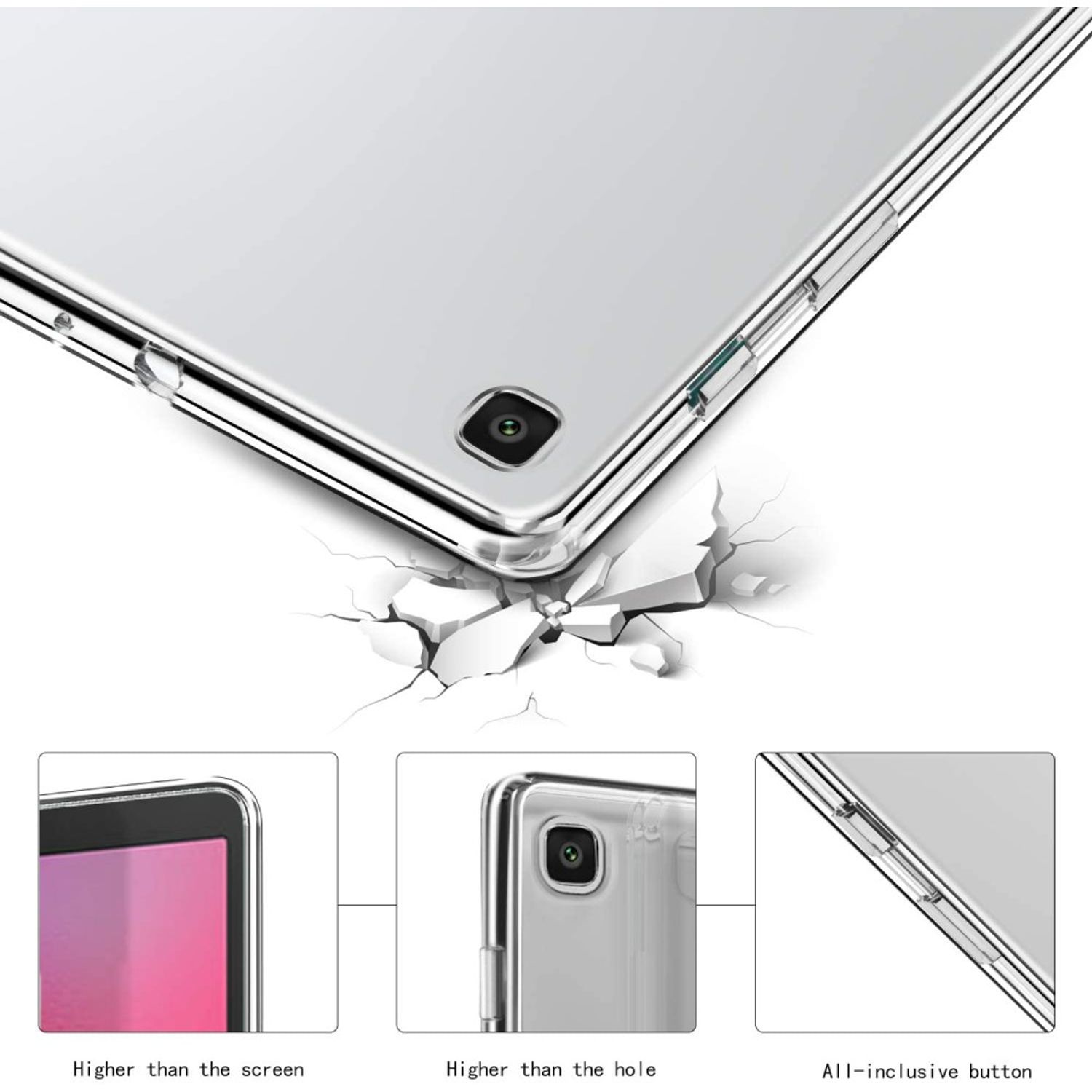 Samsung Galaxy Tab A7 durchsichtige Tablethülle Schutzcase Cover Transparent Neu
