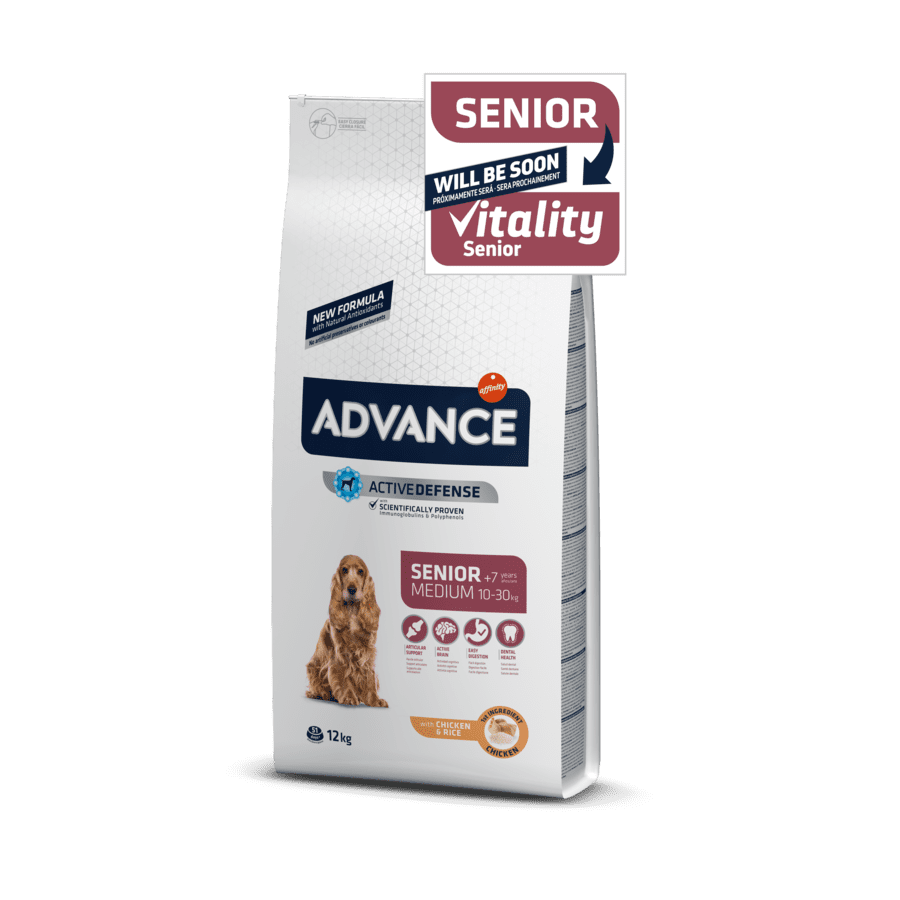 Ração para cães Advance Medium Senior +7 Active Defense com frango e arroz