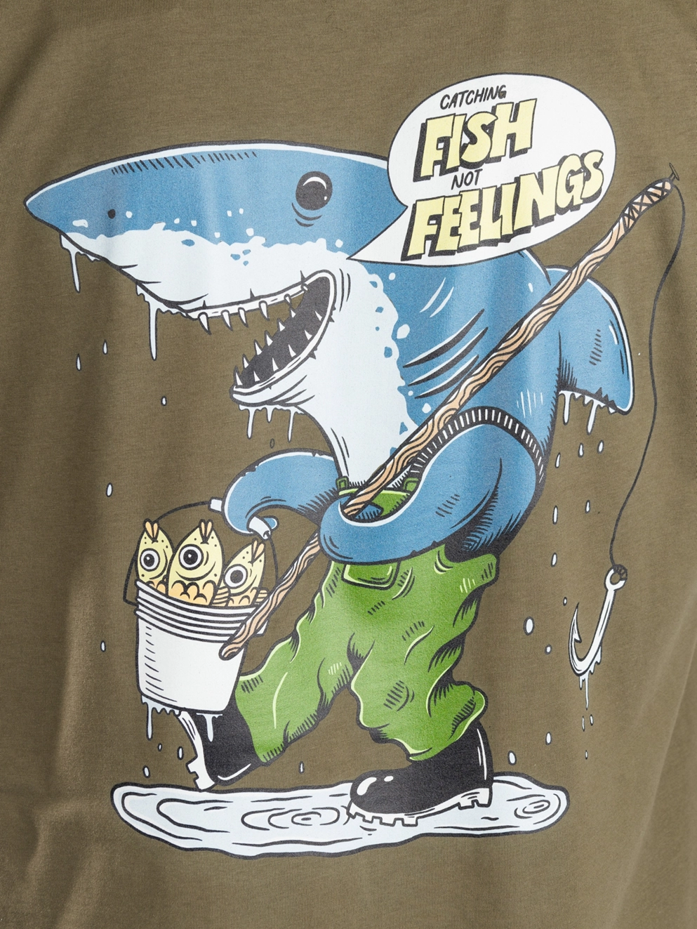 Blue Tomato Fish Not Feelings T-Shirt khaki
