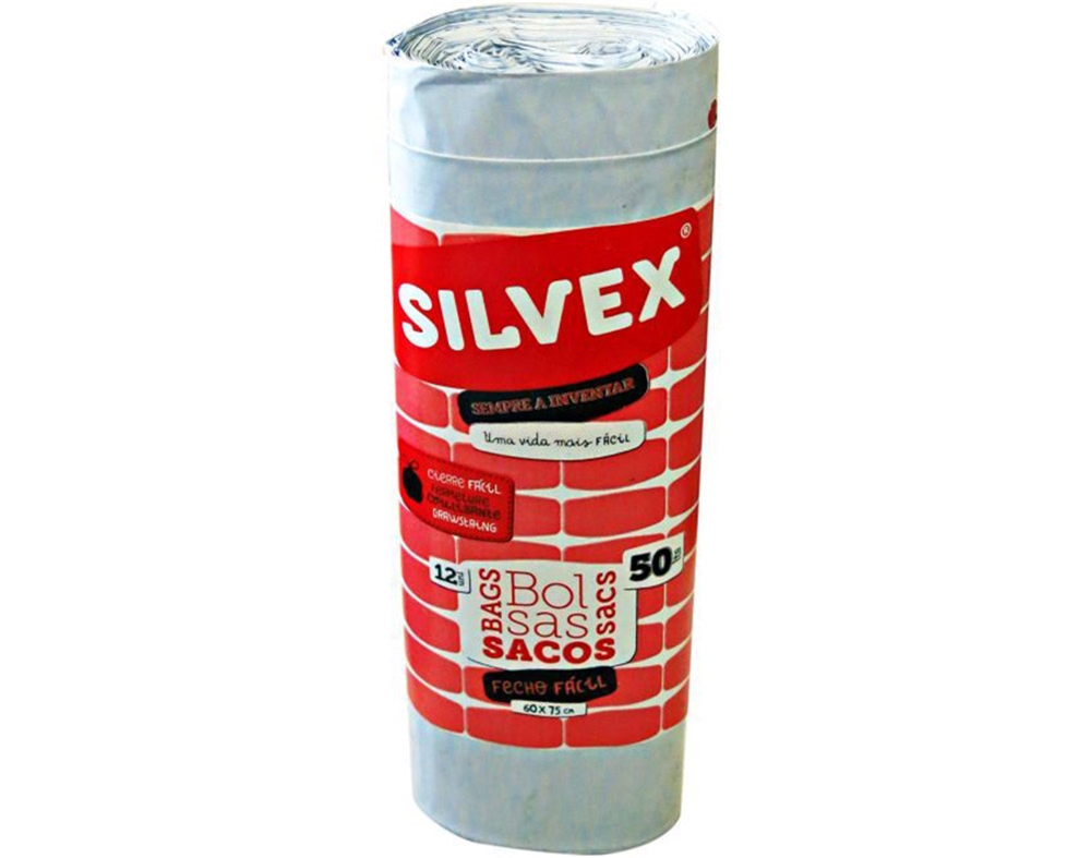 SACOS SILVEX LIXO ECO FECHO FÁCIL 50L 12UN