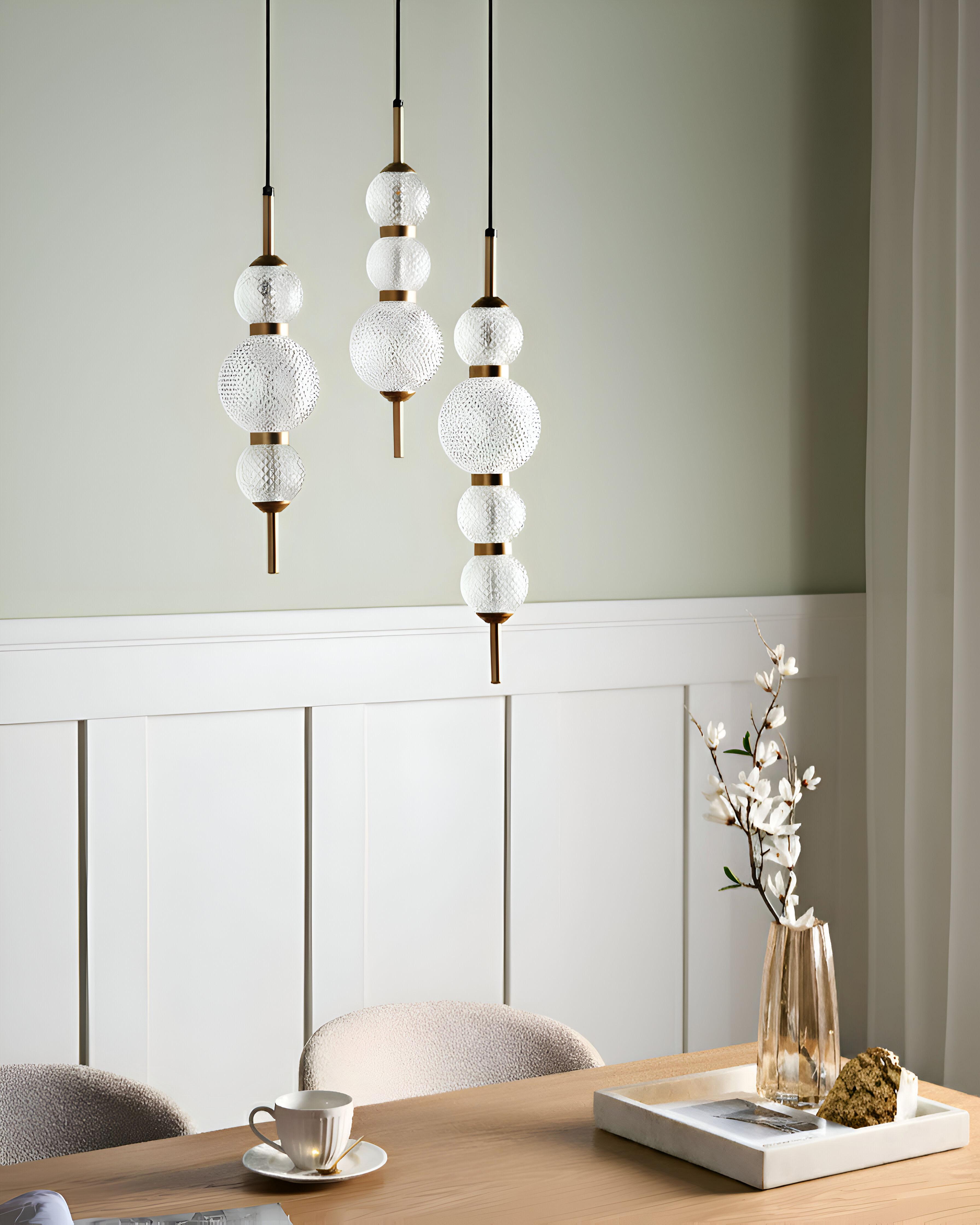 3-lichts hanglamp ARAS LED Glas Goud