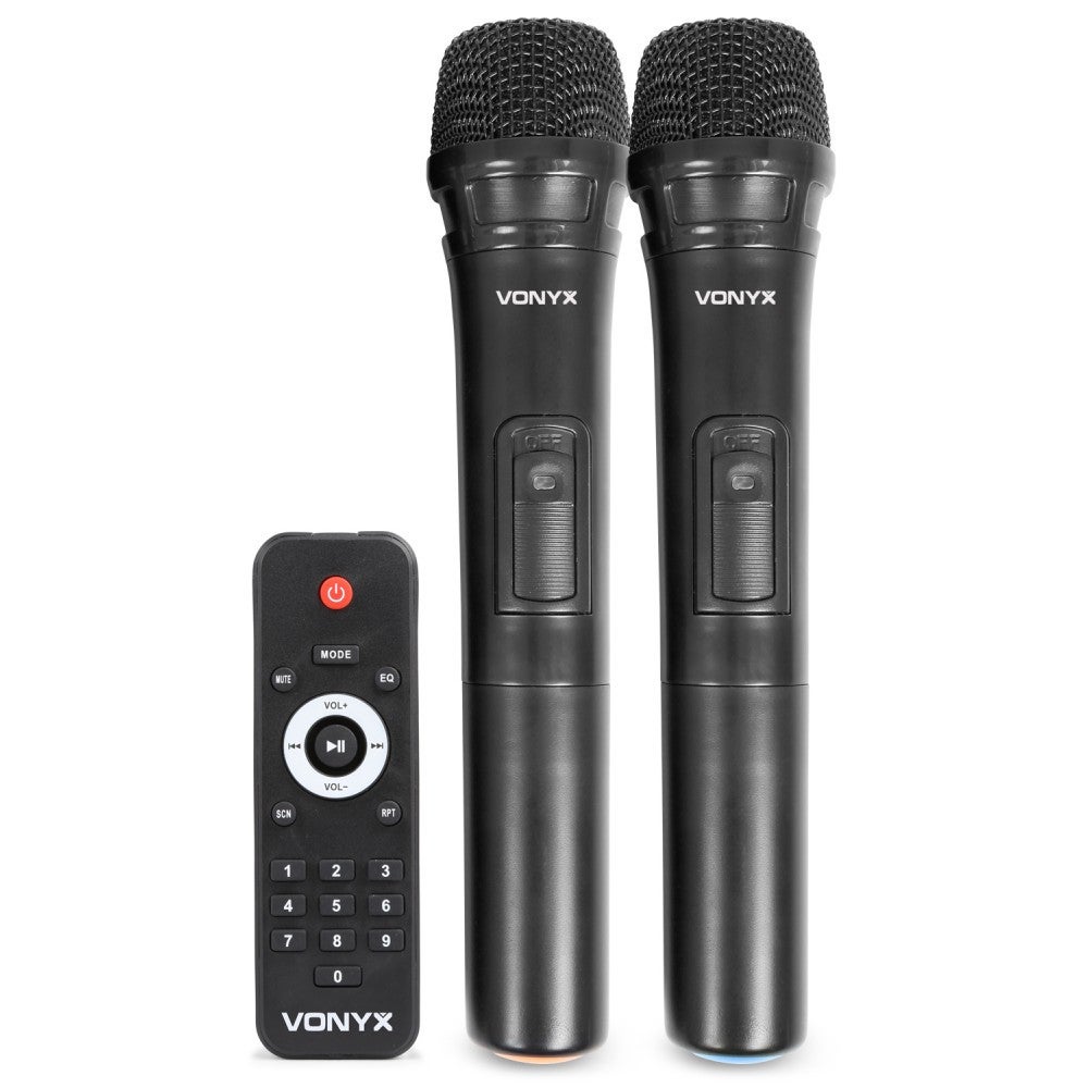 Vonyx SPJ-PA915 mobiele accu-speaker met microfoons