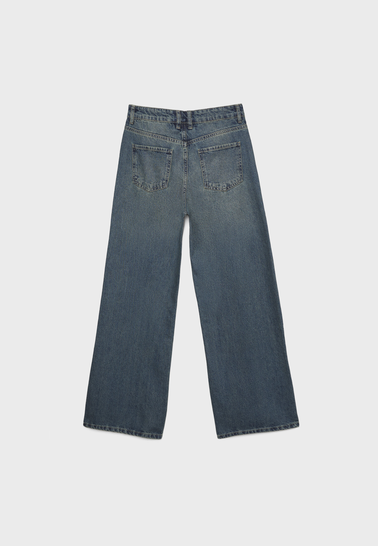 calças jeans de perna larga