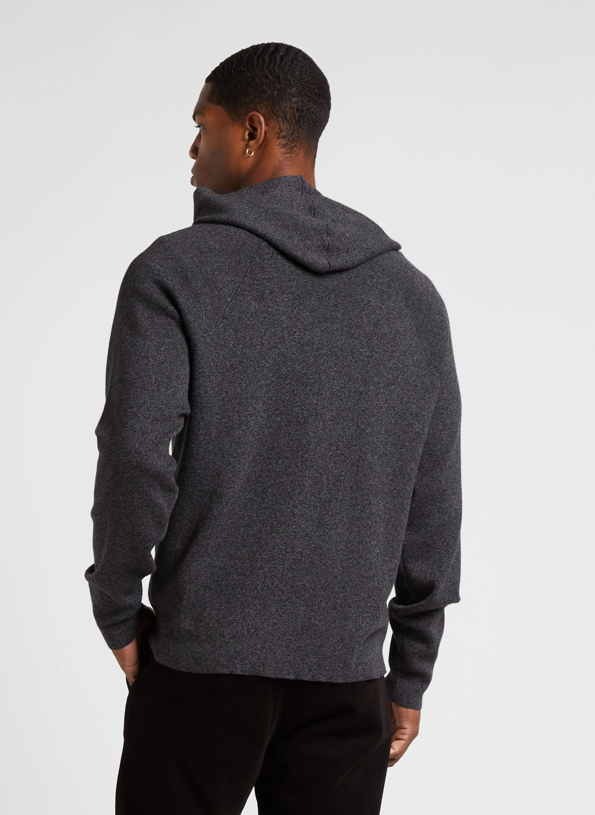 Pull à capuche en coton mélangé| Gris