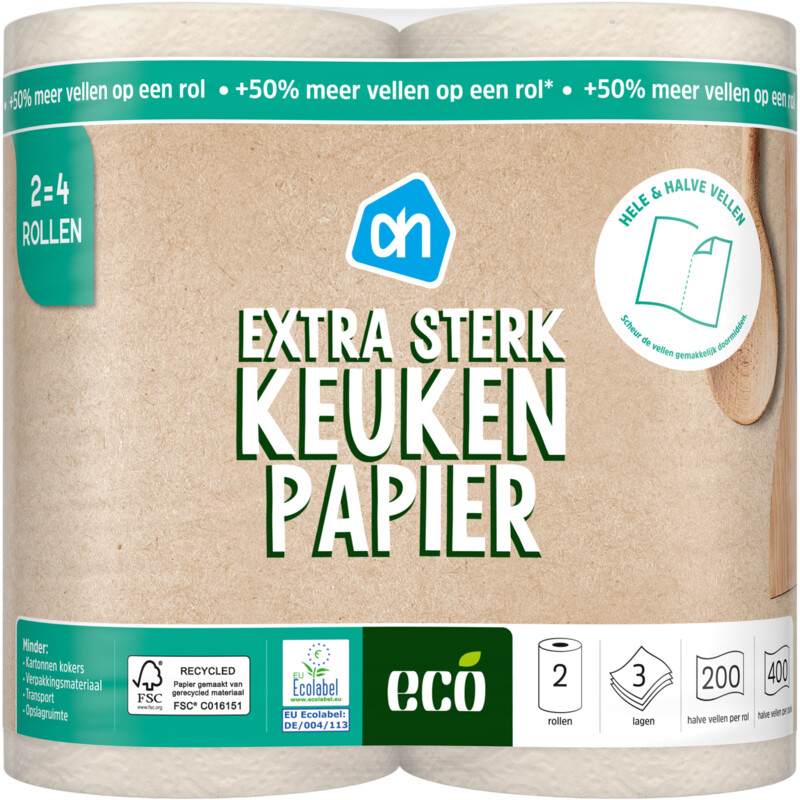 AH Eco Keukenpapier extra sterk 2=4 rollen