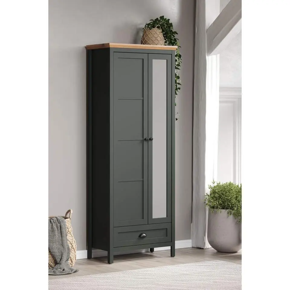 Hioshop Stanton kledingkast groen- eik decor
