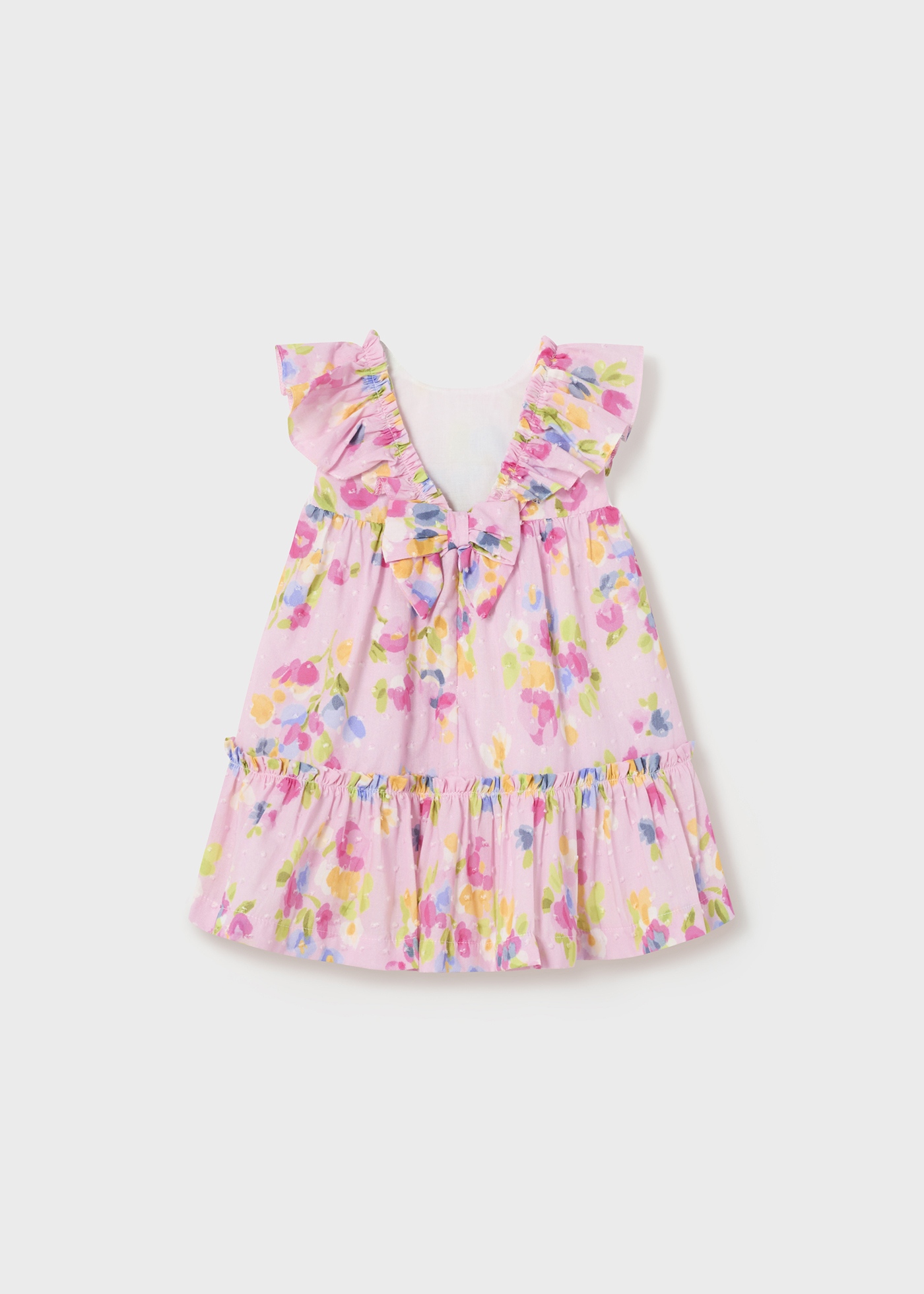 Vestido infantil com tecido de algodão plumeti estampado