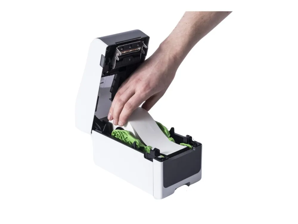 Brother TD-2350D203 - Mærkat/kvitteringsprinter - S/H - direkte termisk - Rulle (6,3 cm) - 203 dpi - op til 152.4 mm/sek. - Wi-Fi(n), Bluetooth 5.2, LAN, USB 2.0, USB vært
