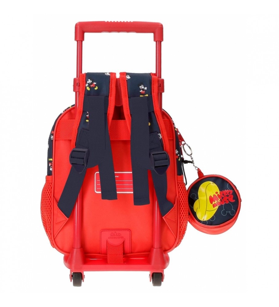 Joumma Bags Mochila Guardera Mickey Mouse Fashion con carro rojo
