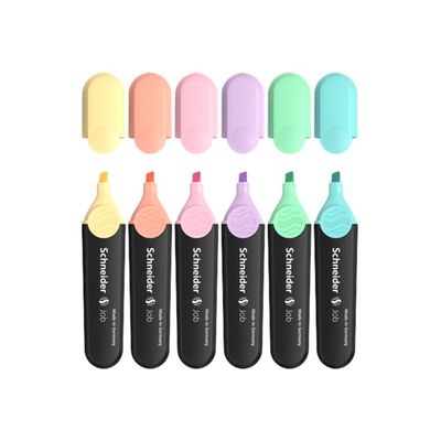 Schneider Job Pastel - Pack de 6 surligneurs - couleurs assorties