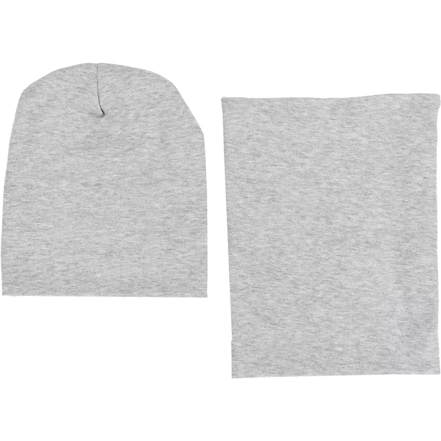 TupTam Unisex Kinder Beanie Mütze Schlauchschal Set grau