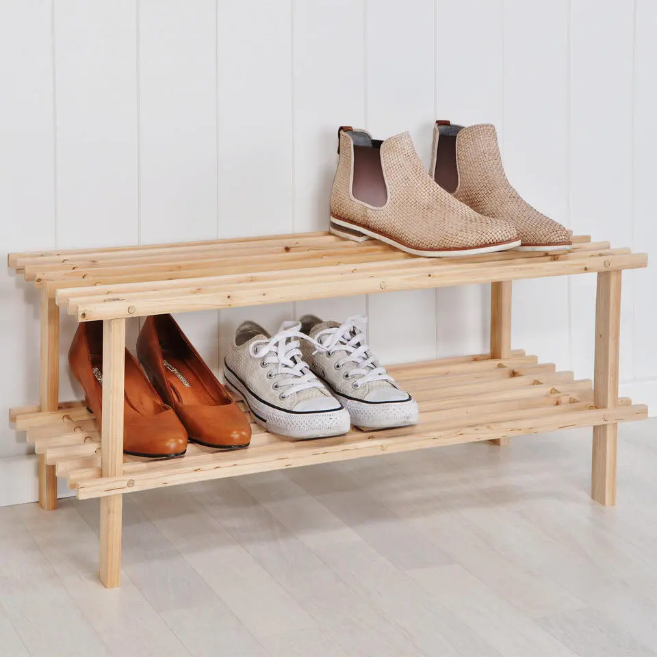 HI Schoenenrek - 2-laags - hout - 74 x 26 x 29 cm