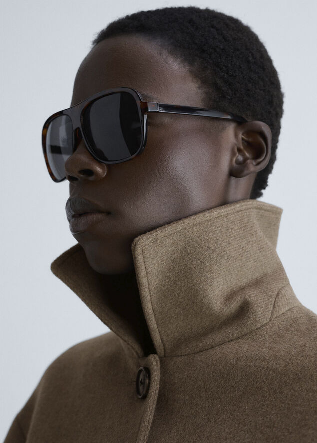 MANGO JACKET. -- BUTTON Medium brown