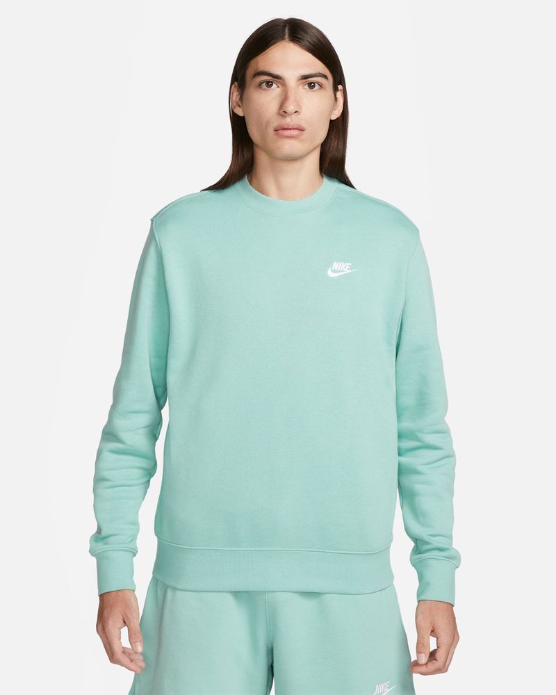 Sweat-shirt Nike Sportswear Club Fleece Vert & Blanc pour homme